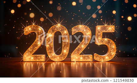 happy new year text on dark background 121549830