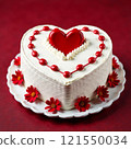 Heart-Shaped Cake with Red Decorations for Special Occasions 121550034