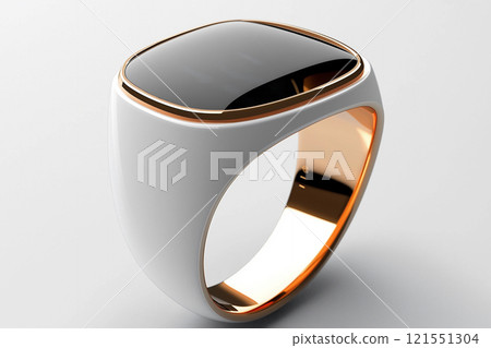 Smart wearable ring features elegant design and notifications display. Generative AI Smart wearable ring features elegant design and notifications display. Generative AI 121551304
