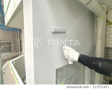 Painting inside the balcony of a condominium Painting inside the balcony of a condominium 121551831