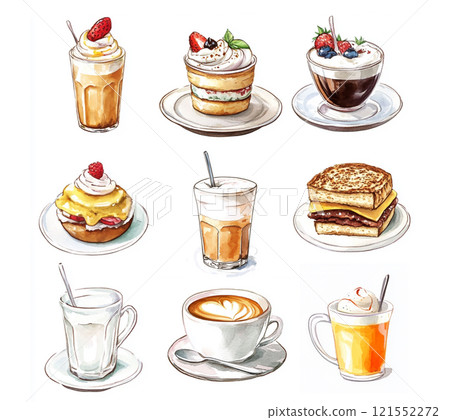 Delicious cafe menu illustration 121552272