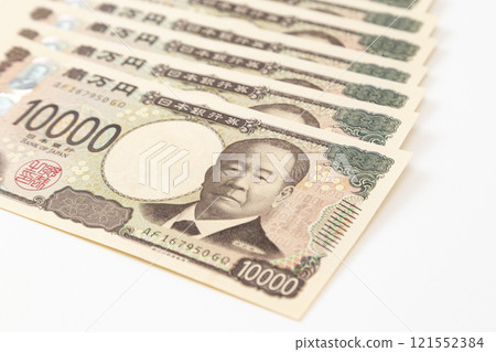 100,000 yen on white background 100,000 yen on white background 121552384