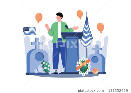 Community Leaders Give Speeches To Honor The Fallen 121552429