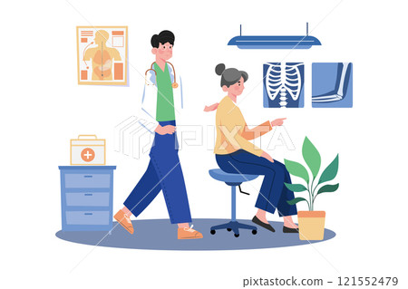 A Chiropractor Manipulates The Spine To Patients A Chiropractor Manipulates The Spine To Patients 121552479