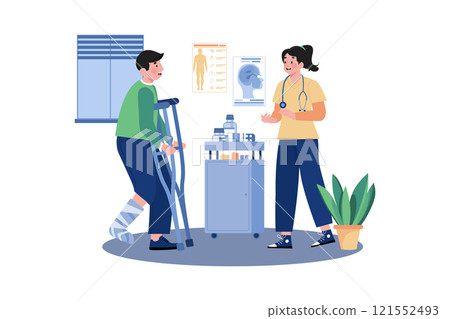 A Physical Therapist Helps Patients Recover Surgery 121552493