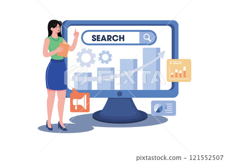 Marketer Conducts Keyword Research To Optimize SEO 121552507