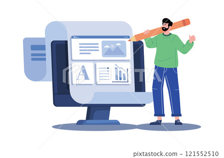 A Content Marketer Develops A Content Strategy 121552510