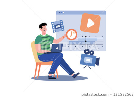 Video Creator Edits Footage To Create A New Vlog Video Creator Edits Footage To Create A New Vlog 121552562