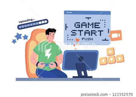 Video Game Streamer Plays Video Games Live Video Game Streamer Plays Video Games Live 121552570