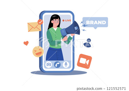 Social Media Influencer Creates Sponsored Content Social Media Influencer Creates Sponsored Content 121552571