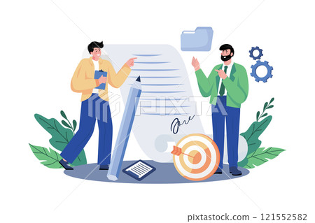 Business Owner Negotiates Contract With Supplier 121552582