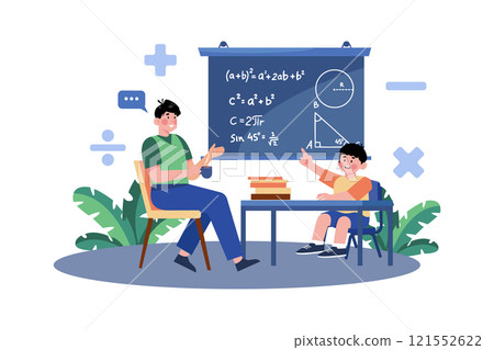 A Parent Helps Their Child With Their Math Homework A Parent Helps Their Child With Their Math Homework 121552622