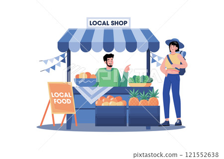 People enjoy local food and discover the local culture People enjoy local food and discover the local culture 121552638