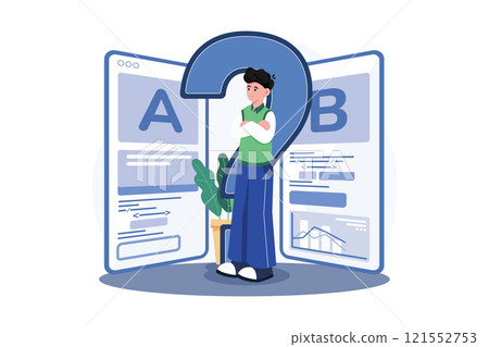 Ab Testing Illustration concept. A flat illustration isolated on white background 121552753
