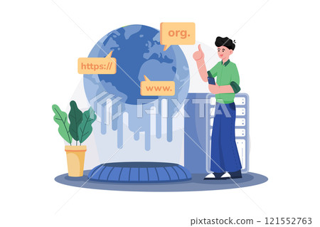 Domain Registration Illustration concept on white background Domain Registration Illustration concept on white background 121552763