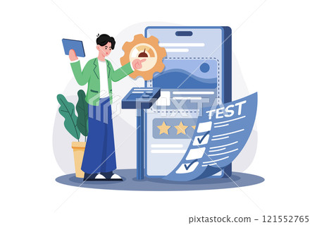 Usability Testing Illustration concept on white background Usability Testing Illustration concept on white background 121552765