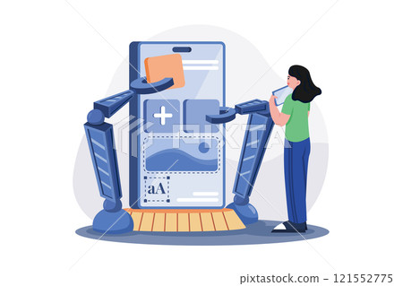 Mobile UI design Illustration concept on white background Mobile UI design Illustration concept on white background 121552775