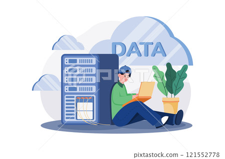 Cloud computing service Illustration concept on white background Cloud computing service Illustration concept on white background 121552778