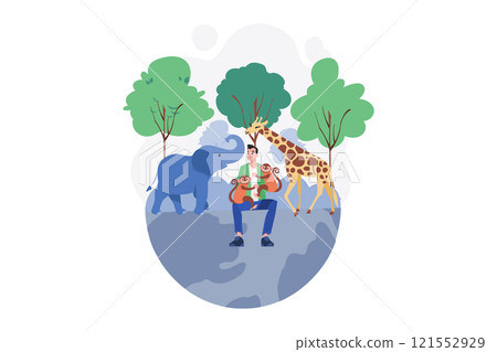 Animal Preservation Illustration concept on white background Animal Preservation Illustration concept on white background 121552929