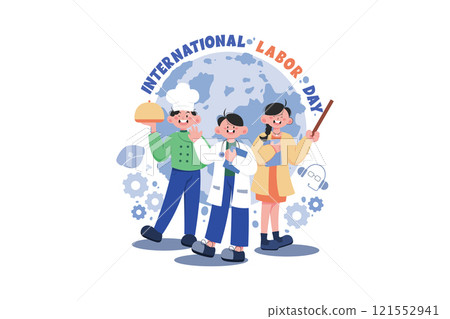 International Labor Day Illustration concept on white background 121552941