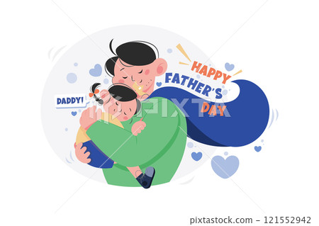 Happy Father Day Illustration concept on white background Happy Father Day Illustration concept on white background 121552942