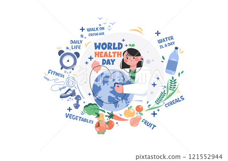 World Health Day Illustration concept on white background 121552944