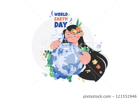 World Earth Day Illustration concept on white background World Earth Day Illustration concept on white background 121552946