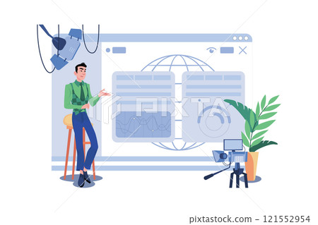 Businessman Presentation Live Streaming 121552954