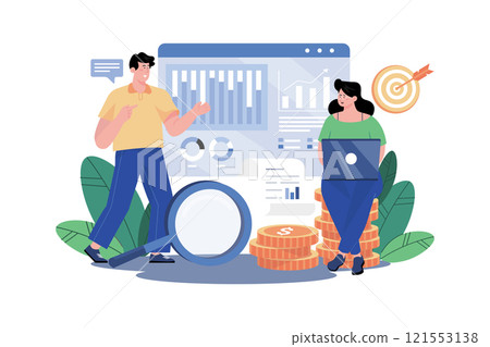 Business Income Tracking Illustration concept on white background 121553138