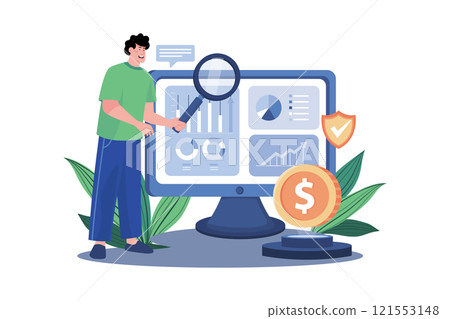 Man-Checking Financial Report Man-Checking Financial Report 121553148