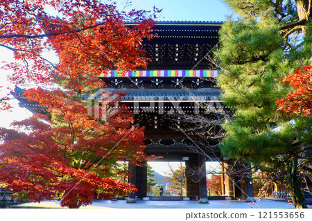 Konkai-Komyoji Temple, temple gate, and autumn leaves (Sakyo Ward, Kyoto) 121553656