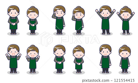 Cafe staff male and female 01 Cafe staff male and female 01 121554415