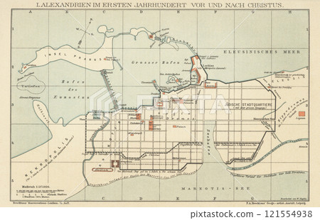 西元一世紀左右的埃及亞歷山大的世界地圖 121554938