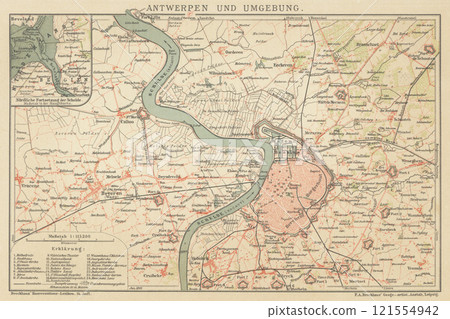 Early 20th century world map Belgium Antwerp 121554942