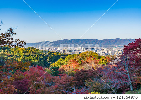 Kyoto Tower and autumn leaves at Kiyomizu-dera Temple Kyoto Tower and autumn leaves at Kiyomizu-dera Temple 121554970
