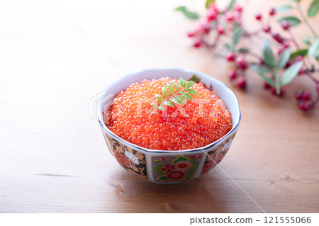 Salmon roe served on a plate Salmon roe served on a plate 121555066