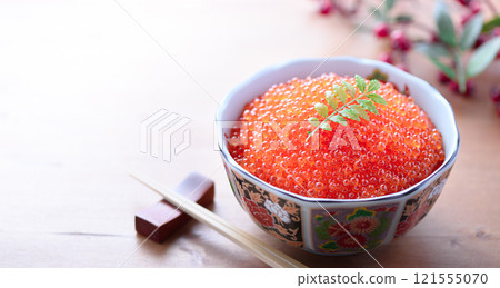 Salmon roe served on a plate Salmon roe served on a plate 121555070