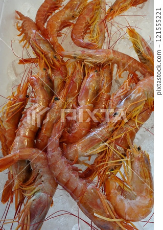 Fresh red shrimp 121555221