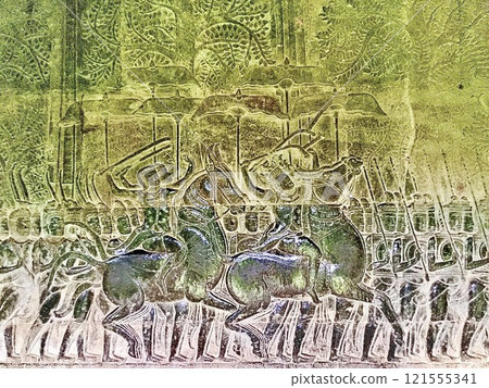 「庫魯舍特拉之戰(蘇利耶跋摩二世進行曲)」浮雕<吳哥窟/柬埔寨> 「庫魯舍特拉之戰(蘇利耶跋摩二世進行曲)」浮雕<吳哥窟/柬埔寨> 121555341