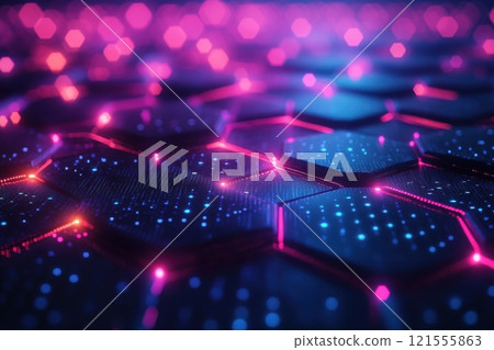 A close up of a blue and pink background with a lot of small lights A close up of a blue and pink background with a lot of small lights 121555863