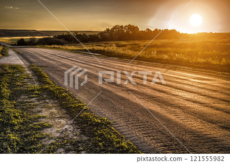 The road receding into the distance The road receding into the distance 121555982