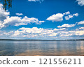 Crystal lake with clear sky sunny day 121556211