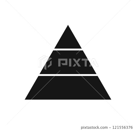 Levels of triangular pyramid. Triangle pyramid chart. Maslow layer diagram. Development level infographic. Business graph. Vector illustration isolated on white background Levels of triangular pyramid. Triangle pyramid chart. Maslow layer diagram. Development level infographic. Business graph. Vector illustration isolated on white background 121556376