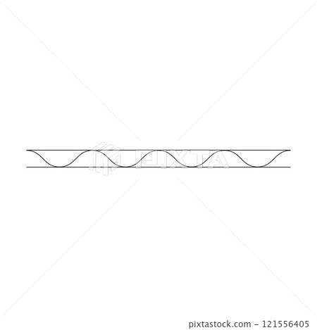 Border frame wavy line divider, geometric shape element, horizontal zigzag seamless pattern stroke outline illustration 121556405