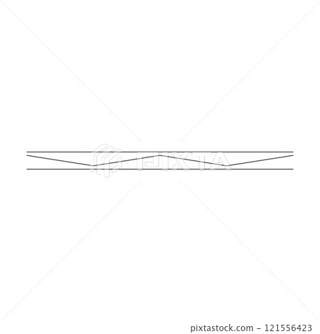 Border frame wavy line divider, geometric shape element, horizontal zigzag seamless pattern stroke outline illustration Border frame wavy line divider, geometric shape element, horizontal zigzag seamless pattern stroke outline illustration 121556423