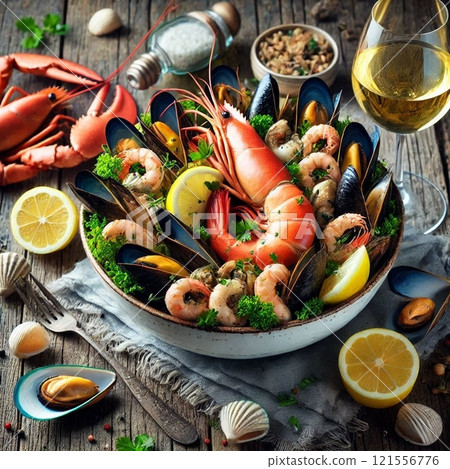 Mouthwatering seafood dishes 121556776