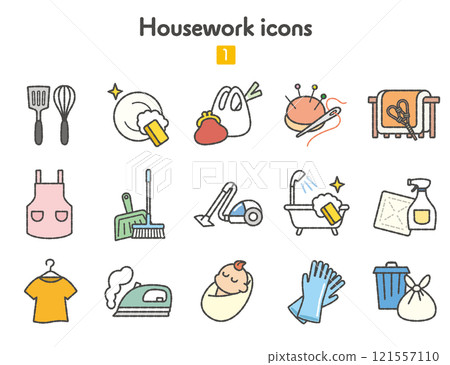 Housework icon collection Housework icon collection 121557110