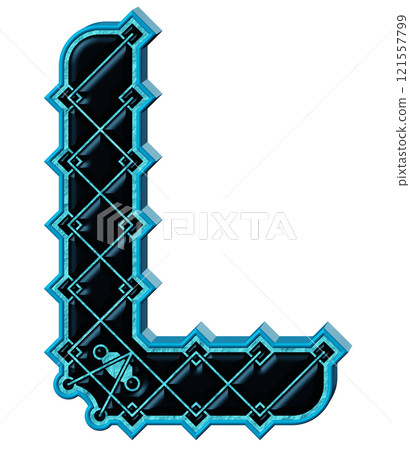 3D rendered illustration. Decorative style letter isolated on white background. Custom font. 121557799