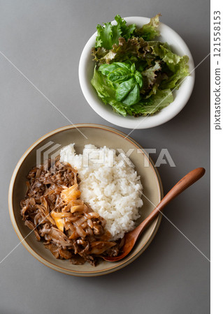 Hayashi rice and green salad Hayashi rice and green salad 121558153