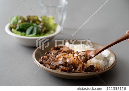 Hayashi rice and green salad 121558156